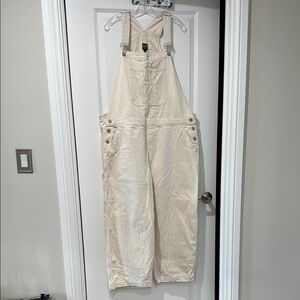 Gap Women's Industrial Denim Collection Cream Overalls. Size XXL
